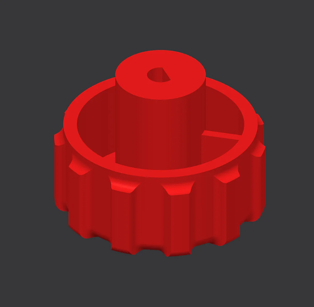 3D tištěný ovladač s ergonomickým designem pro lepší úchop kuchyňského robota.