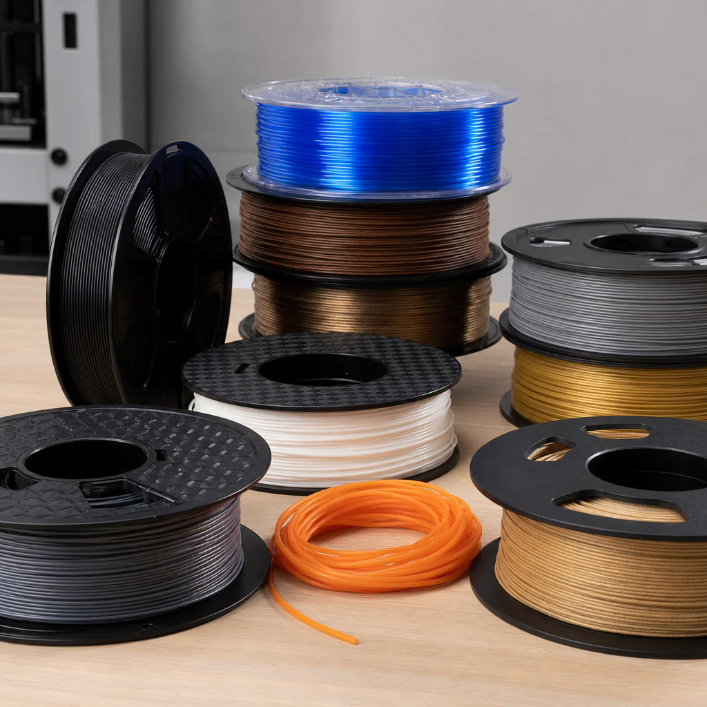 Filamenty pro 3D tisk: velký přehled materiálů, jejich vlastností a nastavení